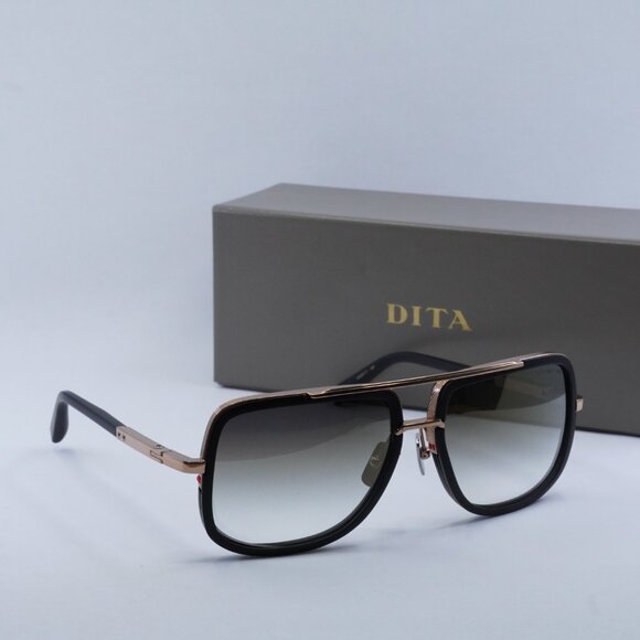 Dita MACH-ONE DRX 2030-L Aviator Sunglasses - Matte Black/Gold/Grey - Picture 1 of 11